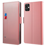 OnePlus Nord CE 3 Lite 5G / Nord N30 5G PU-läder Korthållare Stativfodral Fallskyddande mobilskal med Spegel