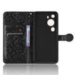 Huawei P60 Art PU-läder plånboksfodral med prickmönster, präglat stativfodral