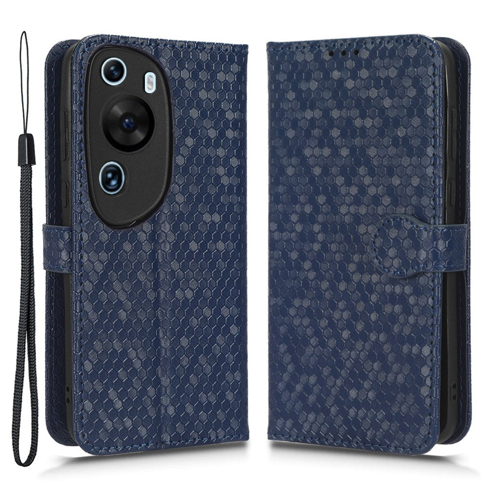 Huawei P60 Art PU-läder plånboksfodral med prickmönster, präglat stativfodral