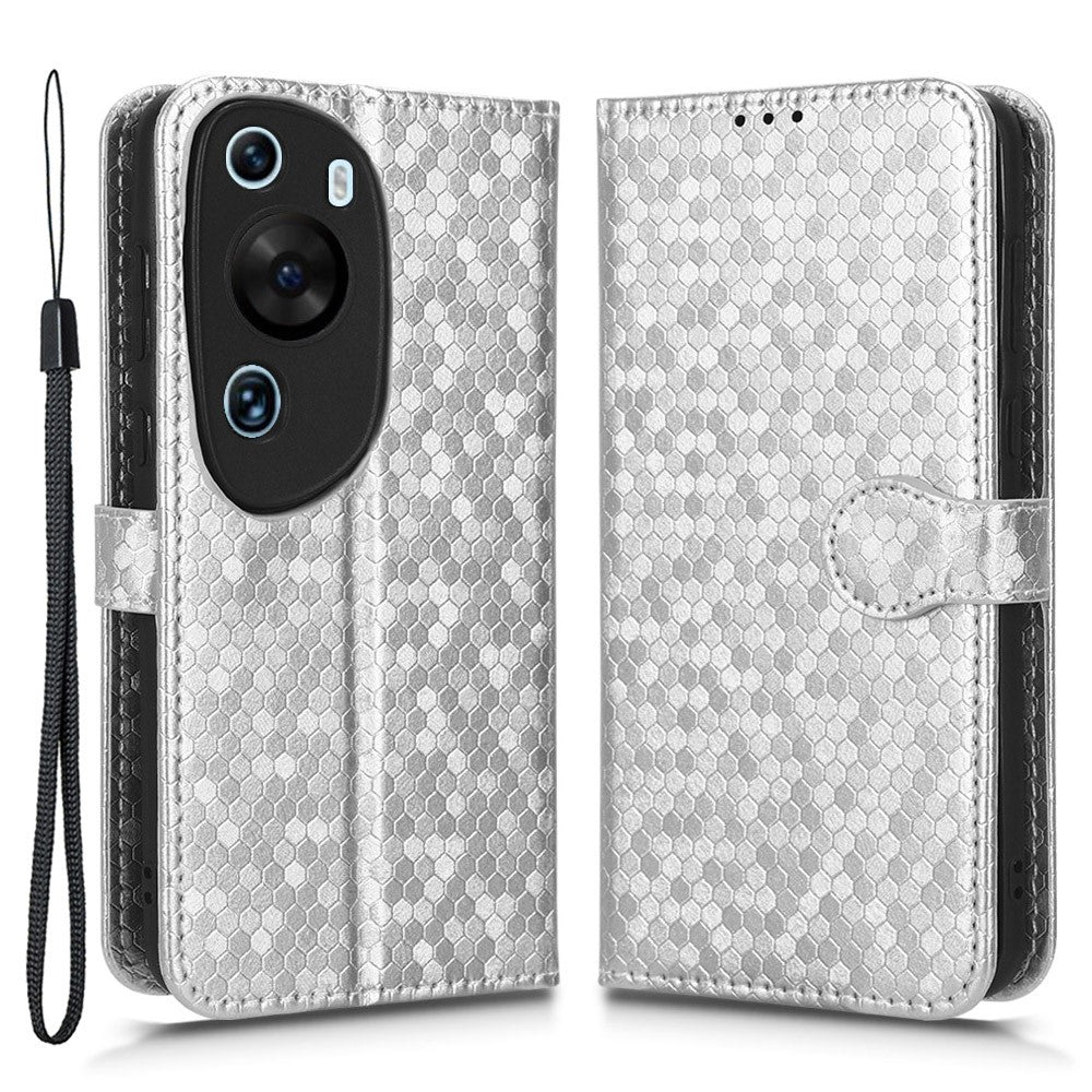 Huawei P60 Art PU-läder plånboksfodral med prickmönster, präglat stativfodral