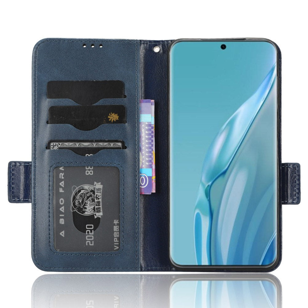 Huawei P60 Art PU-läder+TPU mobilmobilskal med tryckt triangelstativ, plånboksskal