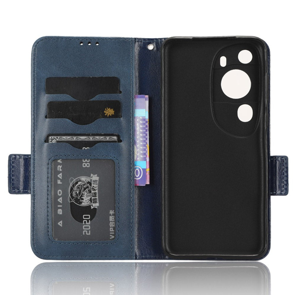 Huawei P60 Art PU-läder+TPU mobilmobilskal med tryckt triangelstativ, plånboksskal