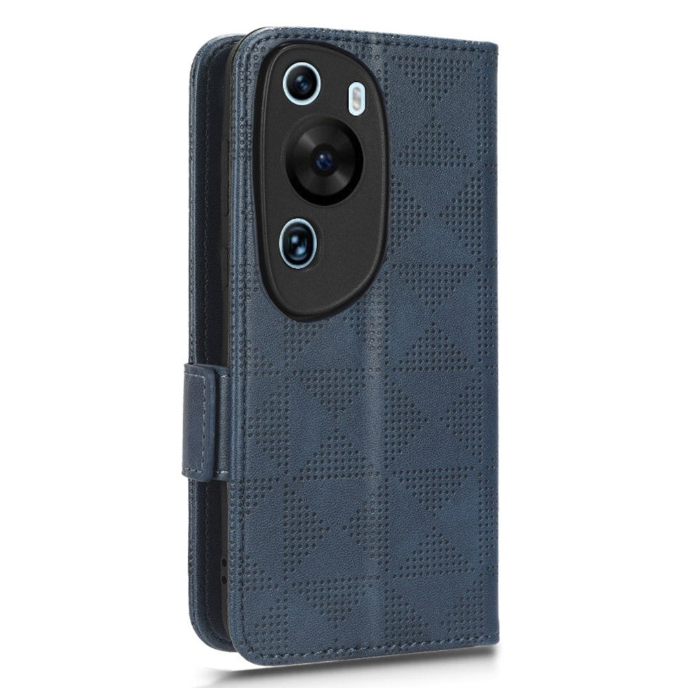 Huawei P60 Art PU-läder+TPU mobilmobilskal med tryckt triangelstativ, plånboksskal