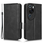 Huawei P60 Art PU-läder+TPU mobilmobilskal med tryckt triangelstativ, plånboksskal
