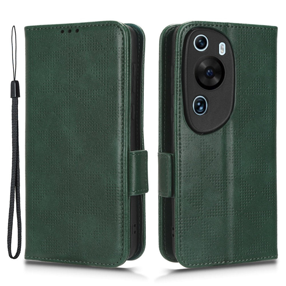 Huawei P60 Art PU-läder+TPU mobilmobilskal med tryckt triangelstativ, plånboksskal