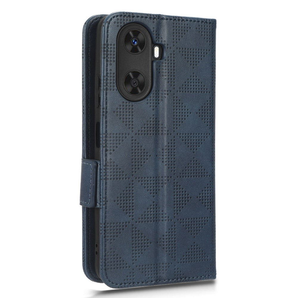 For Huawei Enjoy 60 Anti-Scratch PU Leather Stand Wallet Phone Case Imprinted Triangle Phone Cover