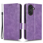 For Huawei Enjoy 60 Anti-Scratch PU Leather Stand Wallet Phone Case Imprinted Triangle Phone Cover