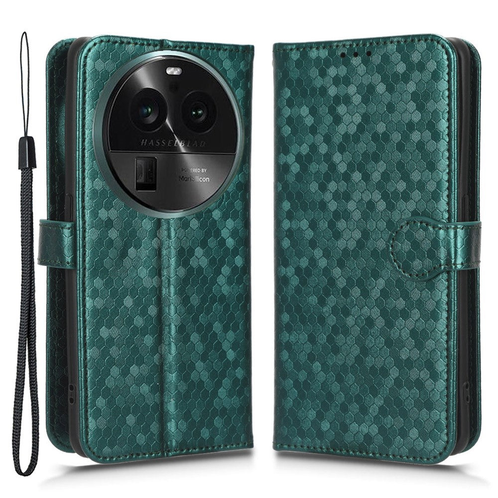 PU Leather Cover for Oppo Find X6 Pro Dot Pattern Imprinted Wallet Phone Case with Stand