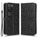 Stötsäkert fodral i PU-läder med prickmönster och plånbok för Huawei P60/P60 Pro