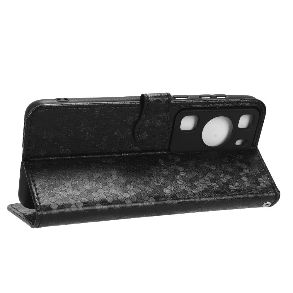 Stötsäkert fodral i PU-läder med prickmönster och plånbok för Huawei P60/P60 Pro