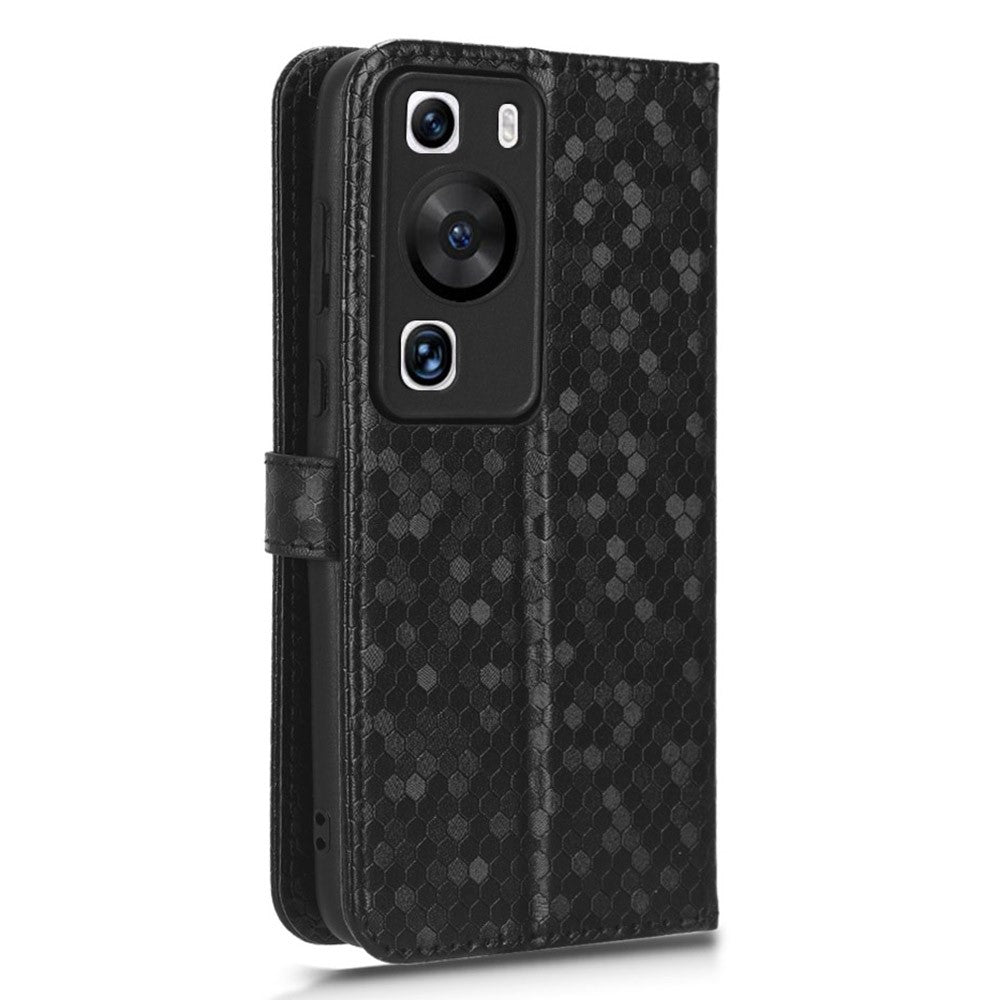 Stötsäkert fodral i PU-läder med prickmönster och plånbok för Huawei P60/P60 Pro
