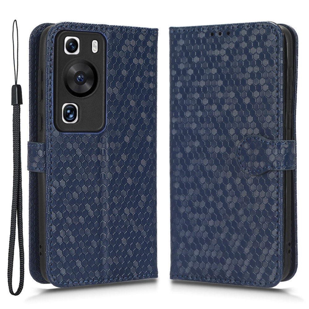 Stötsäkert fodral i PU-läder med prickmönster och plånbok för Huawei P60/P60 Pro