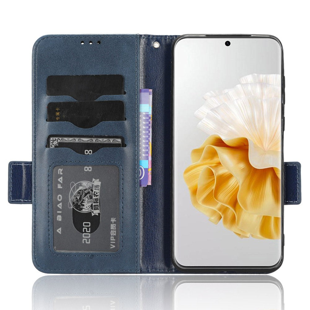 Huawei P60 Pro / P60 Anti-damm mobilskal PU-läder mobilskal präglad triangel stativ plånboksfodral