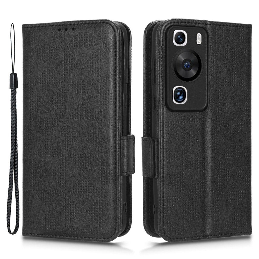 Huawei P60 Pro / P60 Anti-damm mobilskal PU-läder mobilskal präglad triangel stativ plånboksfodral