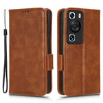 For Huawei P60 Pro / P60 Anti-Dust Phone Shell PU Leather Phone Case Imprinted Triangle Stand Wallet Cover