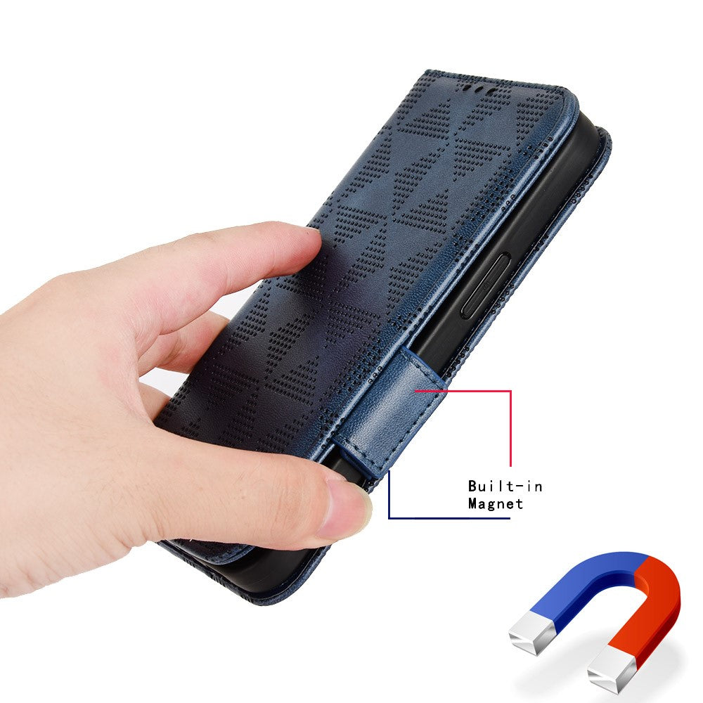 Shockproof PU Leather Phone Case for Oppo Find X6 , Imprinted Triangle Stand Wallet Cover