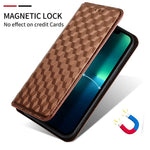 Wallet Case for Oppo Find X6 Imprinted Rhombus Pattern PU Leather+TPU Stand Phone Cover