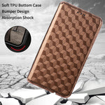 Wallet Case for Oppo Find X6 Imprinted Rhombus Pattern PU Leather+TPU Stand Phone Cover