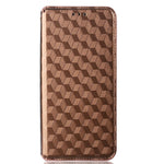 Wallet Case for Oppo Find X6 Imprinted Rhombus Pattern PU Leather+TPU Stand Phone Cover