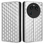 Wallet Case for Oppo Find X6 Imprinted Rhombus Pattern PU Leather+TPU Stand Phone Cover
