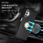 Matte Phone Cover for Samsung Galaxy A32 4G (EU Version) Drop-proof Mirror-like Ring Kickstand TPU Case