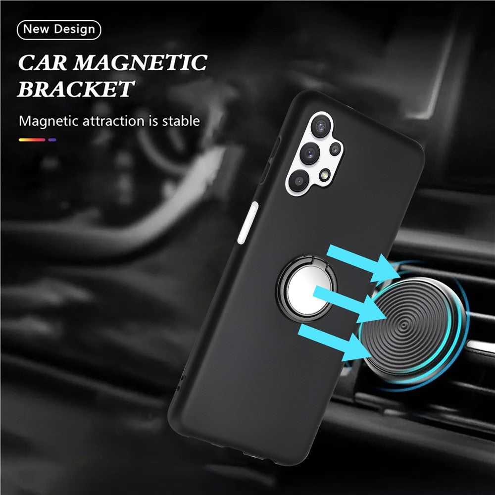 Samsung Galaxy A13 4G / 5G / A04s 4G (164,7 mm) / A04 4G (164,4 mm) / M13 5G-mobilbagside, mat TPU-etui med ringstativ