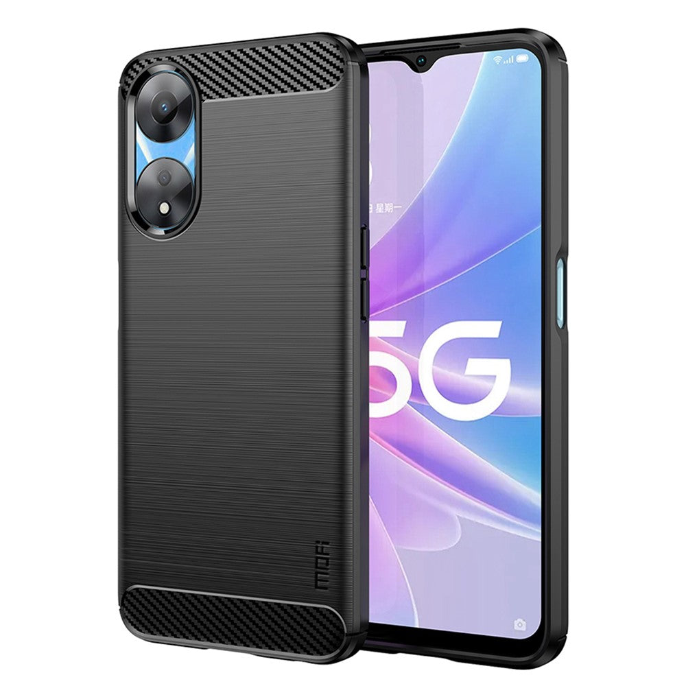 MOFI JK TPU Series-1 Kolfiber Bakstycke för Oppo A58 5G / A58x 5G / A78 5G Borstat TPU mobilskal