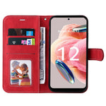 KT Leather Series-5 for Xiaomi Redmi Note 12 4G Drop-proof Stand Phone Case 3-Color Splicing PU Leather Wallet Cover