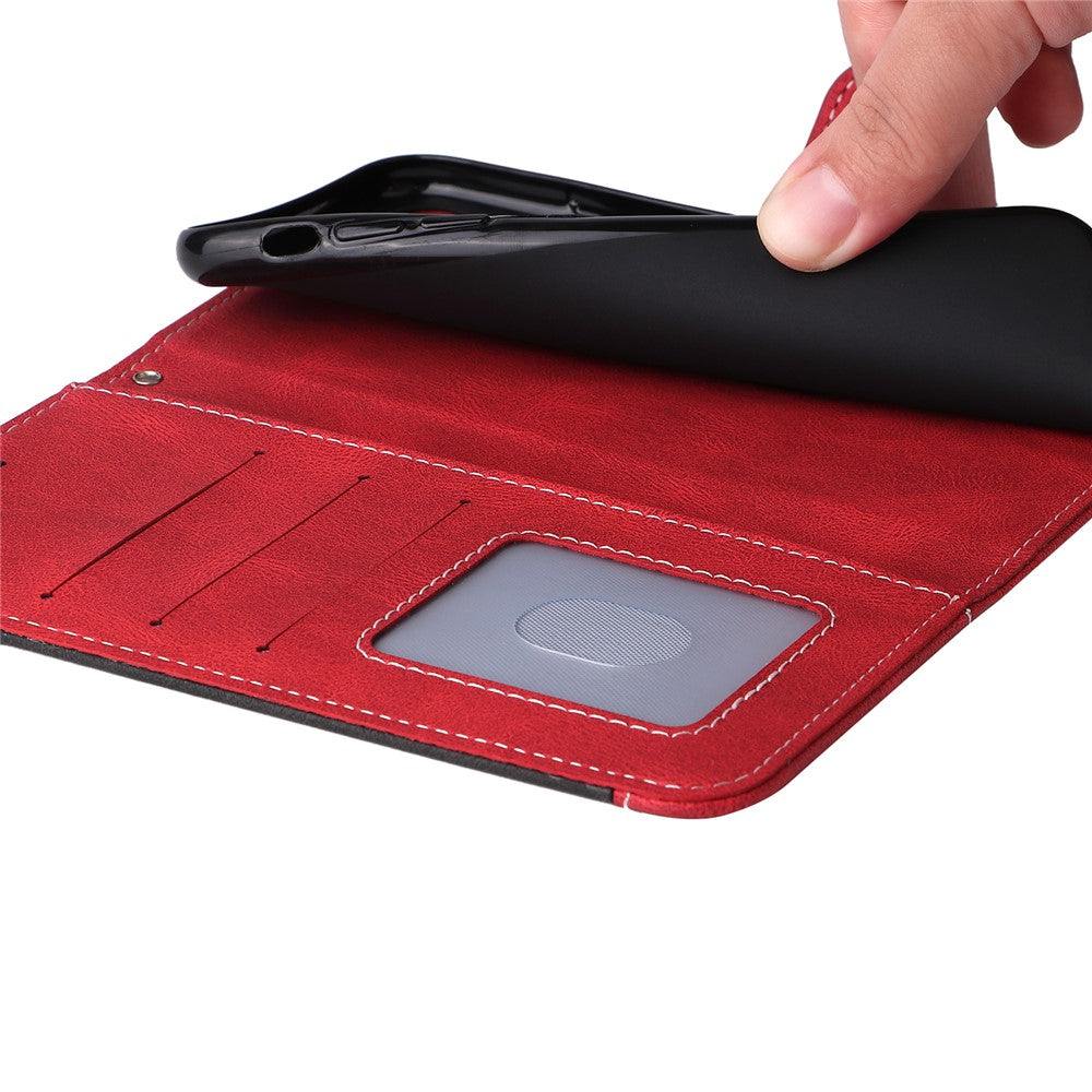 KT Leather Series-5 for Xiaomi Redmi Note 12 4G Drop-proof Stand Phone Case 3-Color Splicing PU Leather Wallet Cover