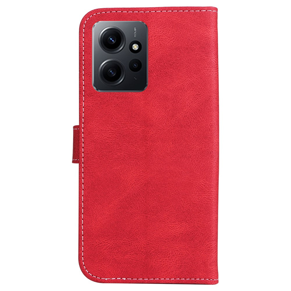 KT Leather Series-5 for Xiaomi Redmi Note 12 4G Drop-proof Stand Phone Case 3-Color Splicing PU Leather Wallet Cover