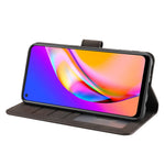 Oppo A94 5G / Reno5 Z / F19 Pro+ 5G mobilskal PU-läder Plånboksfodral med stativ och rem
