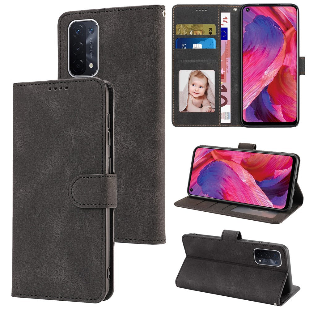 Oppo A54 5G / A74 5G / A93 5G / OnePlus Nord N200 5G mobilskal Stativ PU-läder Flip-plånboksfodral