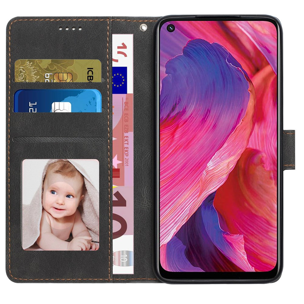 Oppo A54 5G / A74 5G / A93 5G / OnePlus Nord N200 5G mobilskal Stativ PU-läder Flip-plånboksfodral