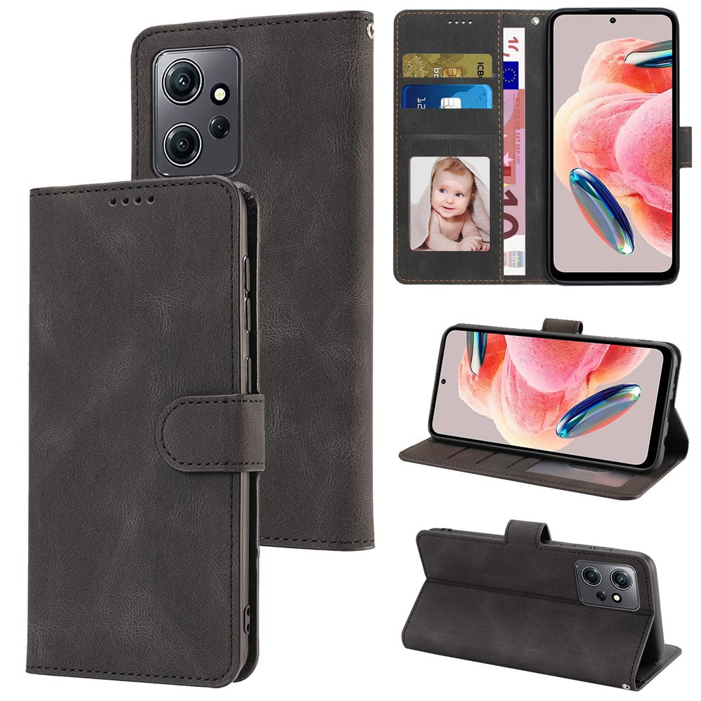 Xiaomi Redmi Note 12 4G PU-läder Folio Flip-fodral Magnetisk stängning Plånboksfodral med stativ