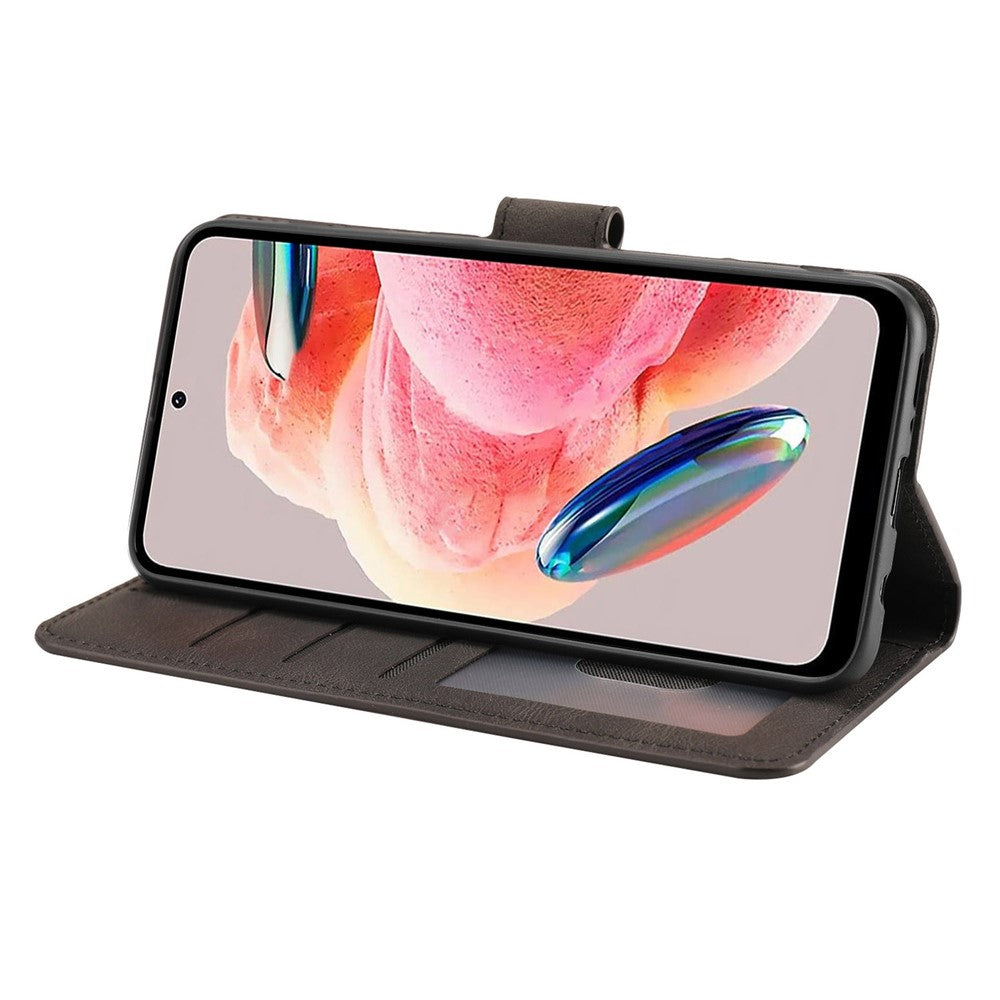Xiaomi Redmi Note 12 4G PU-läder Folio Flip-fodral Magnetisk stängning Plånboksfodral med stativ