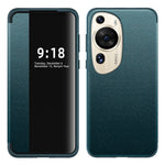 For Huawei P60 Art Phone Case View Window Design Flip Cover Anti-fall PU Leather TPU Acrylic Phone Shell
