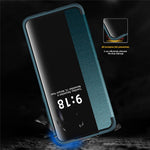 For Huawei P60 Art Phone Case View Window Design Flip Cover Anti-fall PU Leather TPU Acrylic Phone Shell