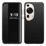 For Huawei P60 Art Phone Case View Window Design Flip Cover Anti-fall PU Leather TPU Acrylic Phone Shell