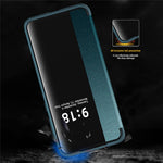 Huawei P60 Anti-Drop-skal View Window PU-läder Flip-fodral TPU Akrylmobilskal