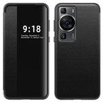 Huawei P60 Anti-Drop-skal View Window PU-läder Flip-fodral TPU Akrylmobilskal