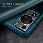Anti-Fall Phone Case for Huawei P60 Pro View Window Flip Cover PU Leather TPU Acrylic Phone Protector