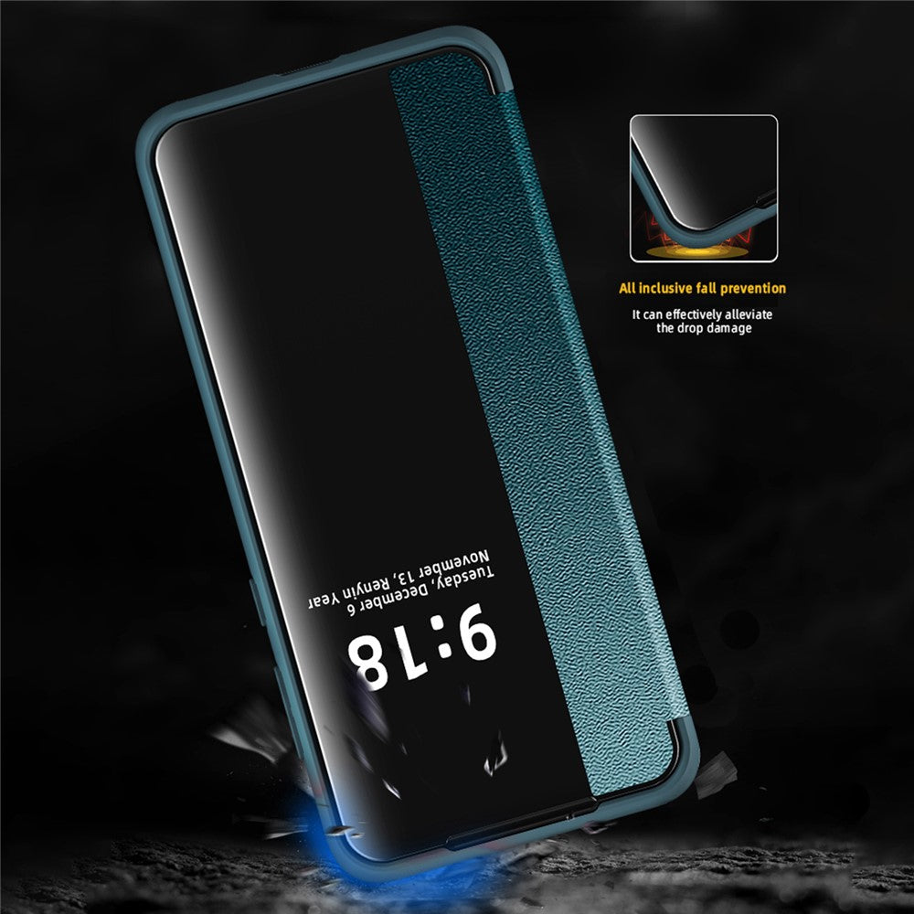 Anti-Fall Phone Case for Huawei P60 Pro View Window Flip Cover PU Leather TPU Acrylic Phone Protector