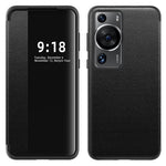 Anti-Fall Phone Case for Huawei P60 Pro View Window Flip Cover PU Leather TPU Acrylic Phone Protector