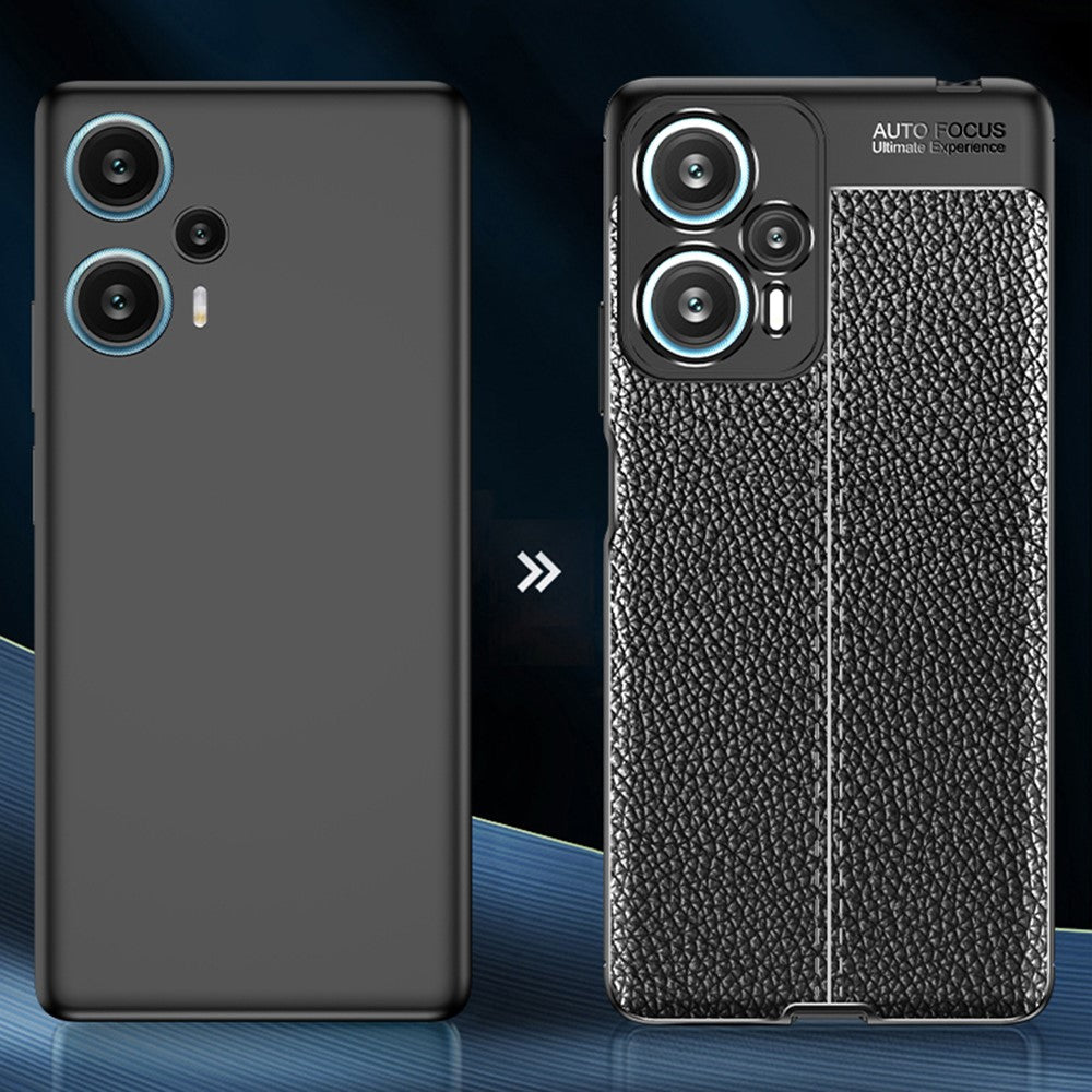 Xiaomi Redmi Note 12 Turbo / Poco F5 5G Flexibelt TPU-mobilskal Litchitextur Skyddande mobilskal
