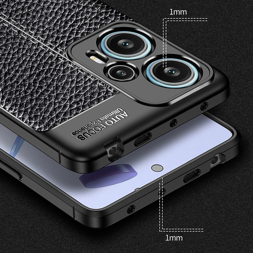 Xiaomi Redmi Note 12 Turbo / Poco F5 5G Flexibelt TPU-mobilskal Litchitextur Skyddande mobilskal