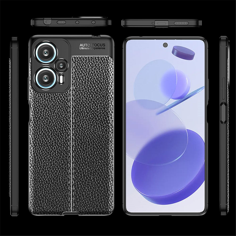 Xiaomi Redmi Note 12 Turbo / Poco F5 5G Flexibelt TPU-mobilskal Litchitextur Skyddande mobilskal