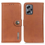 KHAZNEH För Xiaomi Redmi Note 12 Turbo / Poco F5 5G Stativ Plånboksfodral i Läder med Kohudtextur mobilskal