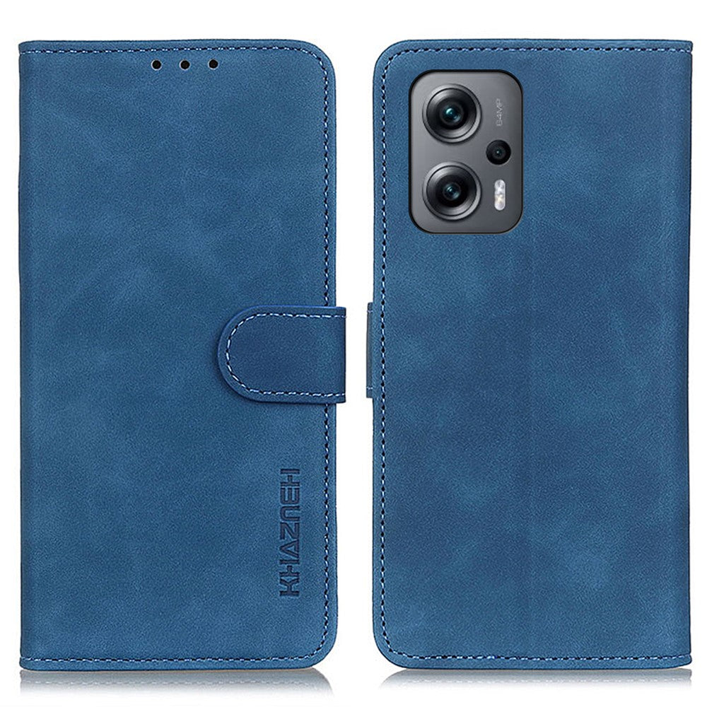 KHAZNEH For Xiaomi Redmi Note 12 Turbo / Poco F5 5G PU Leather Phone Cover Retro Texture Wallet Stand Case