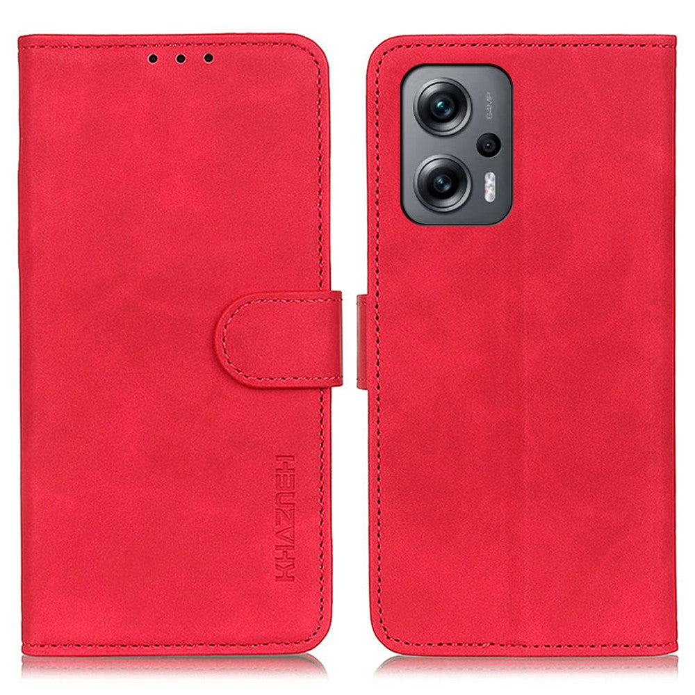 KHAZNEH For Xiaomi Redmi Note 12 Turbo / Poco F5 5G PU Leather Phone Cover Retro Texture Wallet Stand Case