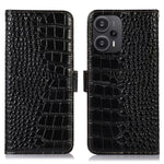 For Xiaomi Redmi Note 12 Turbo / Poco F5 5G RFID Blocking Phone Cover Genuine Cowhide Leather Stand Wallet Case